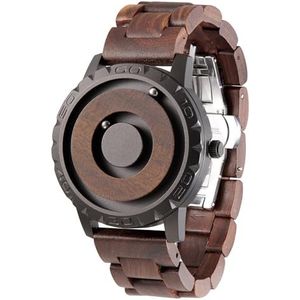 Houten band magnetisch stalen kogelhorloge, sportief casual Zwitserland quartz uurwerkhorloge, creatieve fancy minimalistische unisex-horloges, persoonlijkheidsgeschenken