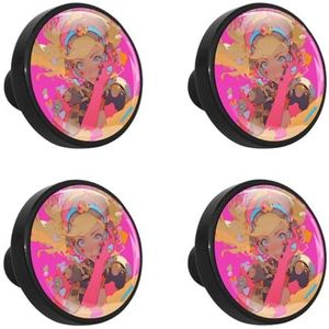 KYATON voor Princess Peach moderne ronde ladetrekkers met schroeven (4 stuks) - ABS-glazen handgrepen 3,3 x 2,5 cm - stijlvolle kastknoppen voor woondecoratie en renovatie