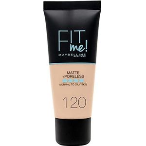 MAYBELLINE Fit Me Matte en Afinaporos Tone 120 Classic Ivory Foundation past bij je teint en textuur Heldere huid - 30 ml