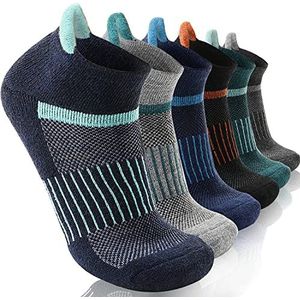Anlisim Merino Wandelsokken Korte Sneakers Sokken Dikke Wol Sokken Warme Wol Running Sokken Compressie Sport Sokken Thermische Sokken voor Mannen Vrouwen 6 Paar(Gesorteerd,L)