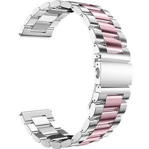 Roestvrijstalen band Geschikt for Samsung Galaxy Watch 6/5 Pro/4/Classic 20mm 22mm metalen schakelband Geschikt for Amazonfit GTS-GTR-4-3-2e-mini(Silver pink 14,For Huawei gt 4-3-2 46mm)