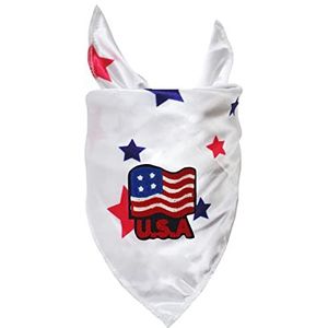 Petitebelle Vlag & USA Pet Bandana (Wit/Rood Blauw Sterren, Small)