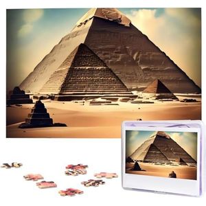 Piramides van Khufu-puzzels, 1000 stukjes, gepersonaliseerde puzzels voor volwassenen, gepersonaliseerde afbeelding met opbergtas, puzzel, houten foto's, puzzel voor gezin, woondecoratie (74,9 x 50