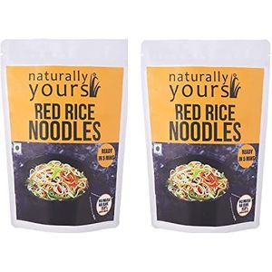 Naturally Yours Noodles Red Rice | 100% Natural & Vegetarian | No Preservatives Artificial Flavours, Colours or MSG | (Pack of 2, Each Pack Contains 180g)