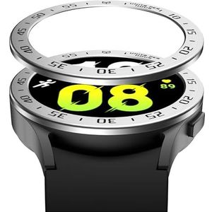 GIOPUEY Bezel Ring Compatibel met Samsung Galaxy Watch 4 44mm, Bezel Styling Ring beschermhoes, Aluminium metalen beschermende horlogeband - A-Zilver
