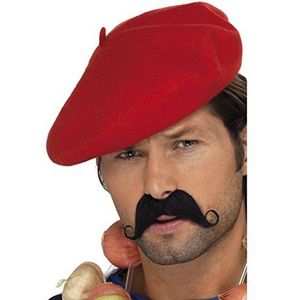 Amakando Beret Fransmuts rood basken baret baskenmuts carnavalskostuums accessoires baret hoofddeksel Franse muts