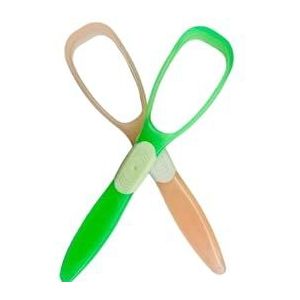 2 x tongreinigers kunststof tongschraper plastic tongreiniger slechte ademverwijderaar mondverzorging tandverzorging (groen en oranje (groot))