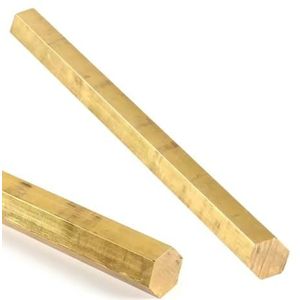 Massief messing zeshoekige staaf, H62 Messing Zeskant Staaf 4-20mm x 500mm(Opposite side:15mm)