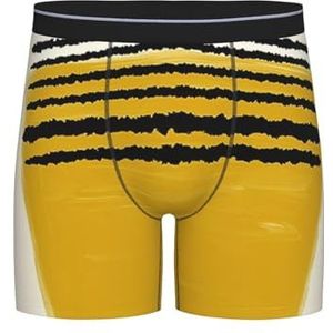 GRatka Boxer slips, heren onderbroek Boxer Shorts been Boxer Slip Grappige nieuwigheid ondergoed, mosterd gele lijnen bedrukt, zoals afgebeeld, L