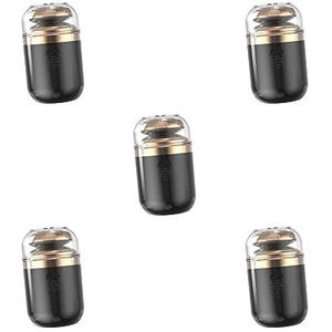 5 Set Draagbare Elektrische Scheerapparaat USB Oplaadbare Baard Scheren voor Reizen Camping Zwart 6 X 3.5 cm