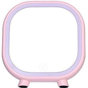 Dkee make-upspiegel Creative LED Light Pink/Blue Square Bluetooth Speaker grote spiegel/make-up spiegel (Color : Pink)