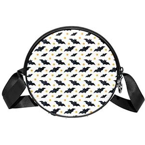 Bat & Yellow Dots Pattern-01 Crossbody Tas Messenger Bag Purse voor Vrouwen, Meerkleurig, 6.7x6.7x2.3 in, Sling Rugzakken