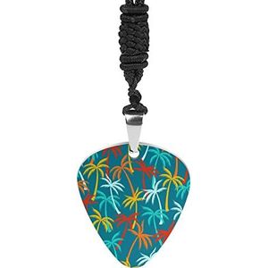 Kokospalmboom Gitaar Pick Ketting Gepersonaliseerde Hanger Ketting Sieraden Pick Ketting Gift