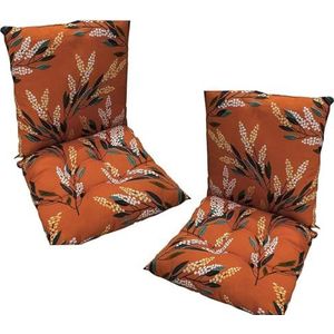 40 x 80 cm set van 2 stoelkussens met achterbank, rugkussen met riemen, lage rugkussen, kussenkussen for tuinstoel, afneembaar rugkussen(Color:6)
