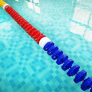 Swimming Pool Safety Float Line Divider Rope Pool Divider Floats with Rope, Durable Safety Float Kit with Hollow Buoys Balls & Cord for School Contest Training, Red Blue Yellow Floating (Size : 12m (