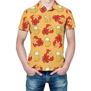 Beer And Crawfish Heren Shirt met korte mouwen golfshirts regular fit tennis T-shirt casual business tops