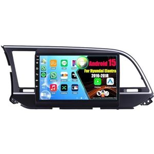 Android 15 2 Din Autoradio 9in Auto Stereo voor Hyundai Elantra 2016-2018 met Draadloze Carplay Android Auto Bluetooth GPS Navigatie(8Core(6+128GB))