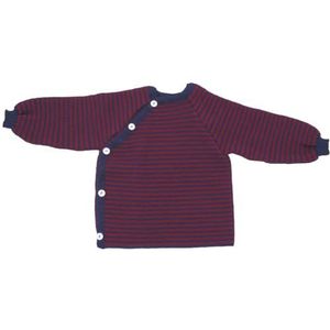 Reiff Relax 20170 - Kinitted Sweater Gestreept (Schluttli) Merinoswol (organische) aubergine/bes