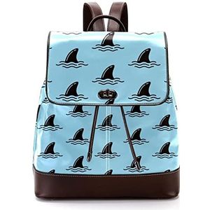 Ocean Shark Blue gepersonaliseerde schooltassen boekentassen voor tiener, Meerkleurig, 27x12.3x32cm, Rugzak Rugzakken