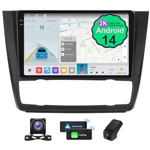 Android 14 QLED Autoradio Geldt voor BMW 1-Series E88 E82 E81 E87 2008-2012 - Ingebouwde DSP/Carplay/Android Auto - 9,5 inch 2K 2 Din - Stuurbediening - FM AM RDS DAB Radio - BT 5.0(B,2K M500S)