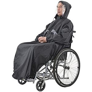 SH-RuiDu Waterdichte poncho voor rolstoelen, mantel-regencape met mouwen, hoodie, reflecterende strepen, regenjas voor ouderen en patiënten