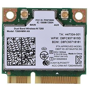 7260HMW Wifi-netwerkkaart, 7260HMW Mini PCI-E 300M dual-band 2.4G / 5G draadloze netwerkkaart voor Intel 7260AN, ondersteunt Bluetooth 4.0 voor Mini PCI-e-slotapparaat