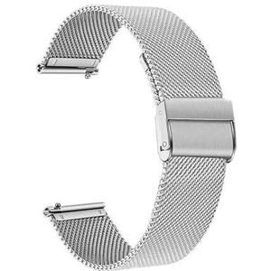 Geschikt for Huawei Horloge GT 4 41 mm band 18 mm roestvrijstalen armband geschikt for Garmin Venu 3S 2S / Vivoactive 3S 4S 255S 265S Smart Horlogeband (Color : Silver, Size : For Garmin Vivomove3)