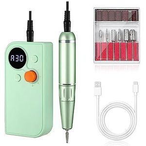 Elektrische nagelvijl, Draagbare 30000 RPM oplaadbare nagelboormachine for acryl, nagelhoge snelheid elektrische manicureboor for beeldhouwen Gereedschap voor zowel natuurlijke als kunstnagels (Color