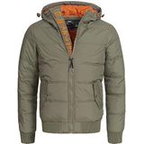 Indicode Heren Adrian ZA Quilted Jacket | Gewatteerd jack in donsjackstijl Army S