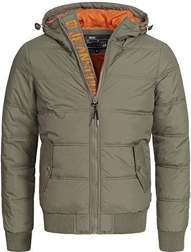 Indicode Heren Adrian ZA Quilted Jacket | Gewatteerd jack in donsjackstijl Army S
