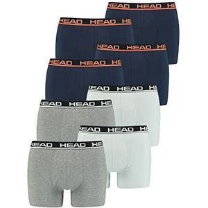 HEAD Herenboxershort ondergoed (verpakking van 8 stuks), Grijs Combo/Blauw Oranje, M