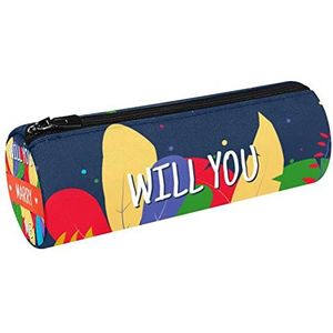 Zilveren 3D Sterren Patroon Met Rode Achtergrond Canvas Pen Etui Portemonnee Cosmetische Make-up Tas Voor Student Briefpapier School Kantoor Opslag, Multi#02, 20x6.3cm/7.9x2.5in, Potlood gevallen