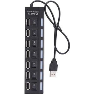 USB-hub Hub USB-adapter Meerdere Poorten Gebruik Voedingsadapter Extensor USB 2.0 PC Computeraccessoires Schakelaar USB For Laptop Snel Veilig(7Interface Black)