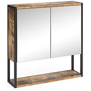 Vicco - Fyrk Badkamerspiegelkast - Antiek Hout - 60 x 60.6 cm
