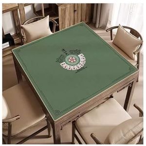 Mahjongg Mat Mahjong-tafelmat, Vierkante Korte Fluwelen Pokertafelhoes, Speelmat For Bridge-, Mahjong-, Bord- En Tegelspellen (Color : Green-2, Size : 55.1x55.1inch)