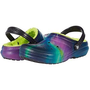 Crocs Kids' Classic Tie Dye Lined Clog | Kids' Slippers, Northern Lights, 8 Toddler
