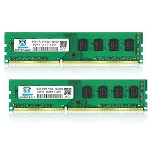 DDR3L-1600 UDIMM 16GB Kit (2x8GB) PC3L 12800 8GB Unbuffered Non-ECC 1.35V CL11 2Rx8 PC3 PC3L 12800U DDR3 DDR3L 1600MHz Dual Rank 240-Pin Desktop Werkgeheugen