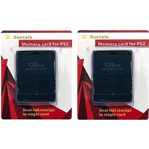 Suncala 2 Pack Geheugenkaart voor Playstation 2, 128 MB Hoge Snelheid Geheugenkaart voor Sony PS2 ps2 Geheugenkaart
