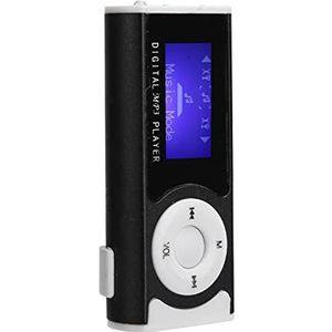 Draagbare Sport-mp3-speler, Mini Back-clip Lcd-minischerm Muziekmediaspeler, Mp3-muziekspeler met Oortelefoon USB-kabel, 300 MAh, 6 Uur Speelduur(zwart)