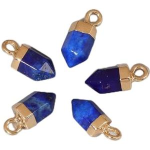 Natuursteen hanger rozenkwarts agaten amethist steen hanger kralen voor sieraden maken doe-het-zelf ketting 7x14mm-16.Lapis Lazuli-5 stuks