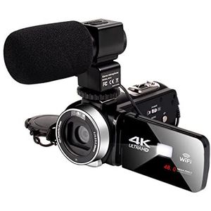 Vlogcamera, 4K videocamera 4 8MP 18X Digitale zoomcamera's for Vlog-opname Vlogging Camera 3.0Inch 270 graden Flip Screen Camcorder(Standard,Rosso)