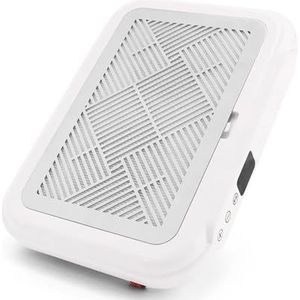 Spijkers Stofafzuiger, Krachtige zuigkracht 170W nagelstofzuiger manicuremachine 2 ventilatoren stofzuiger nagelkunst zuigkracht met verwijderbaar filterscherm(White)