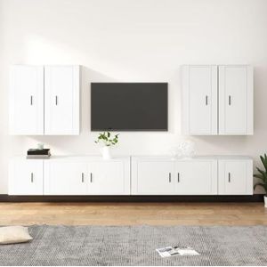 CBLDF Meubels-sets-8-delige tv-kast set wit ontworpen hout