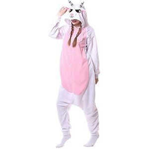 Halloween Cosplay geit Onesie kostuum dierlijke pyjama voor volwassen tieners nachtkleding