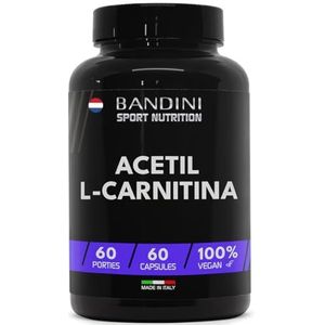 Bandini® Acetyl L-CARNITINE 1000 mg (Hoge Dosis) | Acetyl L Carnitine voor Sporters met Hoge Fysieke Activiteit | Voor Sportschool, Sport en Training | Veganistisch Carnitin, Geen GMO | 60 Capsules