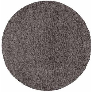 Carpetsale24 Hoogpolig Vloerkleed Taupe Effen Tapijt Shaggy Modern Woonkamer Tapijt Slaapkamer, Kinderkamer Trend Soft Fluffy Vloerkleed 200 cm Rond