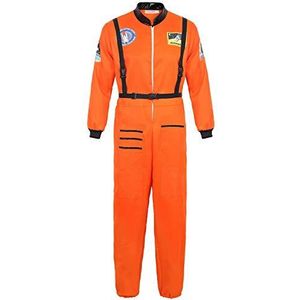 Astronaut Costume Adult for Men Cosplay Costumes Spaceman Jumpsuit Space Suit Halloween Orange XL