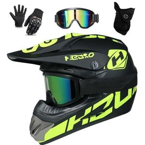UIGJIOG - Motorhelm - Kinderen - DOT-Gecertificeerd - Inclusief Veiligheidsbril en Handschoenen