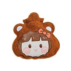 DieffematicRSD Warmwaterkruik Leuke Warm Water Zak Water-Vullen Hot Water Zak for Vrouwelijke Warme Buik Handen En Voeten Mini Handwarmer warmwaterkruik Tas (Color : Brown)