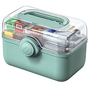 OIFAODAO, EHBO-doos Plastic Huishoudelijke opbergdoos Draagbare medische noodmedicijn 11,2/13,3/15,3 inch EHBO-kits,EHBO-doos(Green,S l)